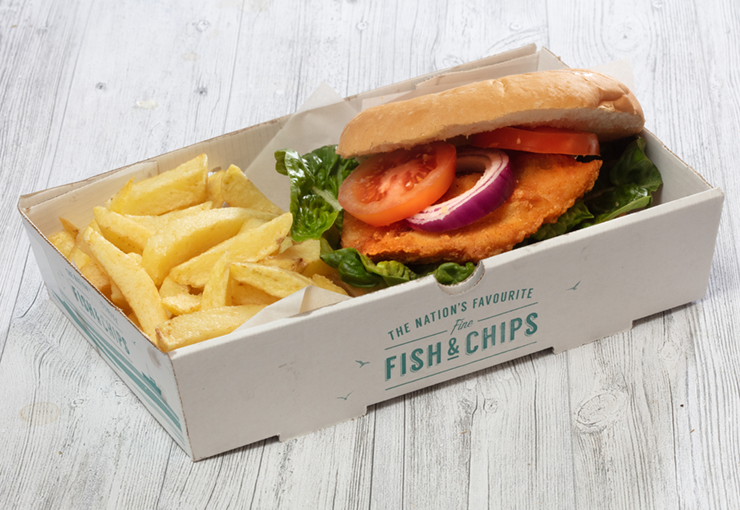 Fish Out Chicken Burger and Chips